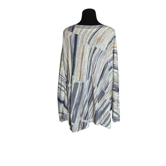 Nic + Zoe blue stripes lightweight tunic sweater size 3X - Picture 9 of 15